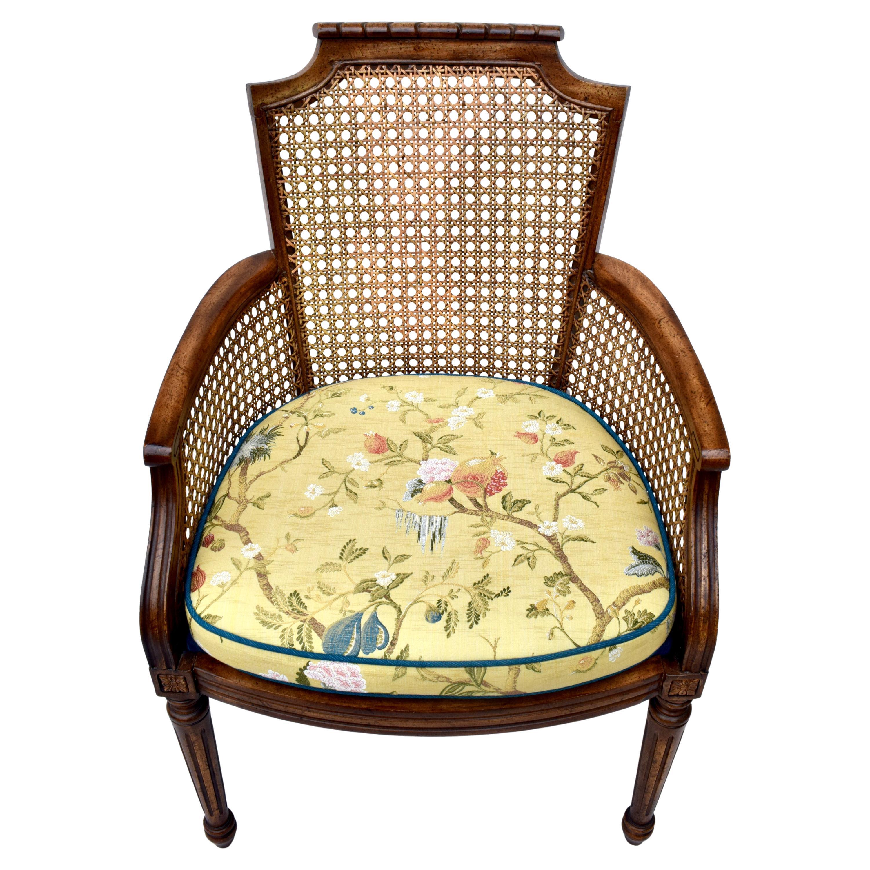 Louis XVI Style Caned Faux Bamboo Chair