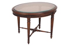 Louis XVI Style Caned Oval Accent Table