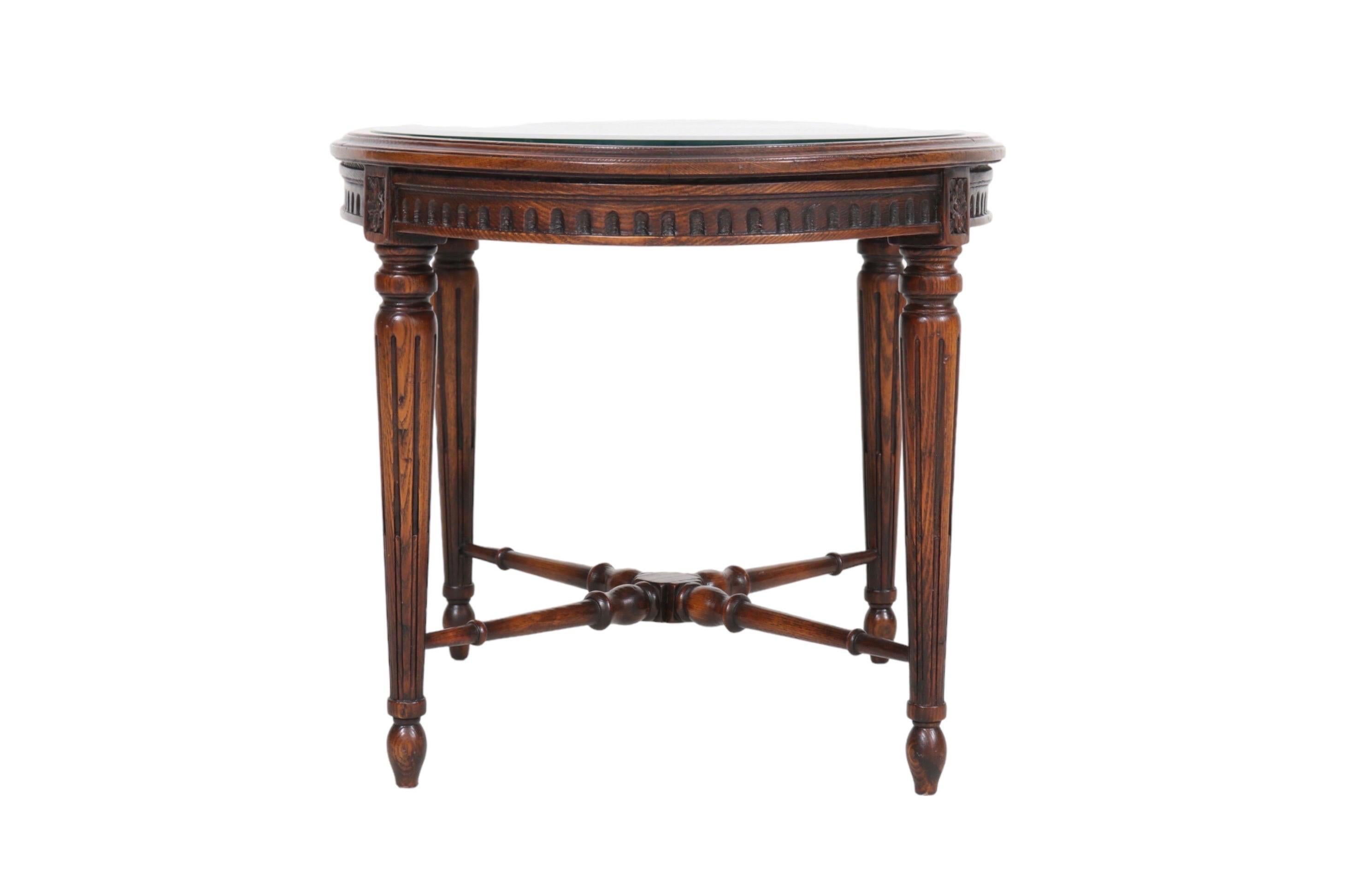 Louis XVI Style Caned Oval Accent Table For Sale 1