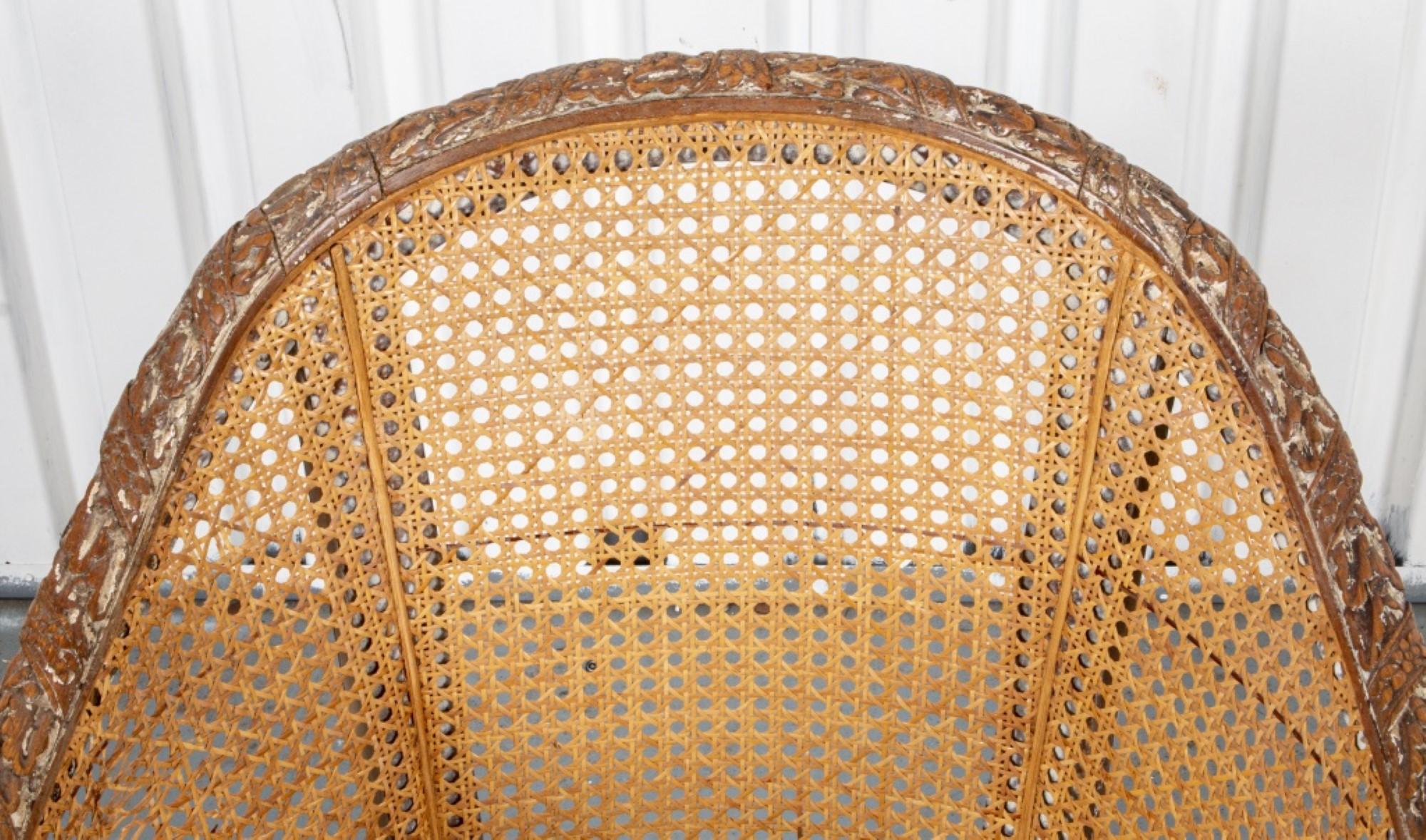Louis XVI Style Caned Tub Armchair For Sale 2