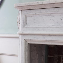 Louis XVI Style Carara Marble Fireplace