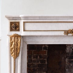 Louis XVI Style Carrara Marble and Ormolu Mounted Fireplace