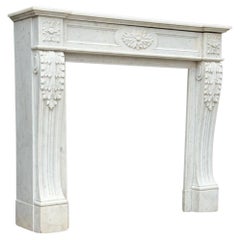 Louis XVI-style Carrara marble fireplace, circa 1880
