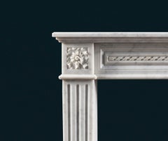 Louis XVI Style Carrara Marble Fireplace Surround