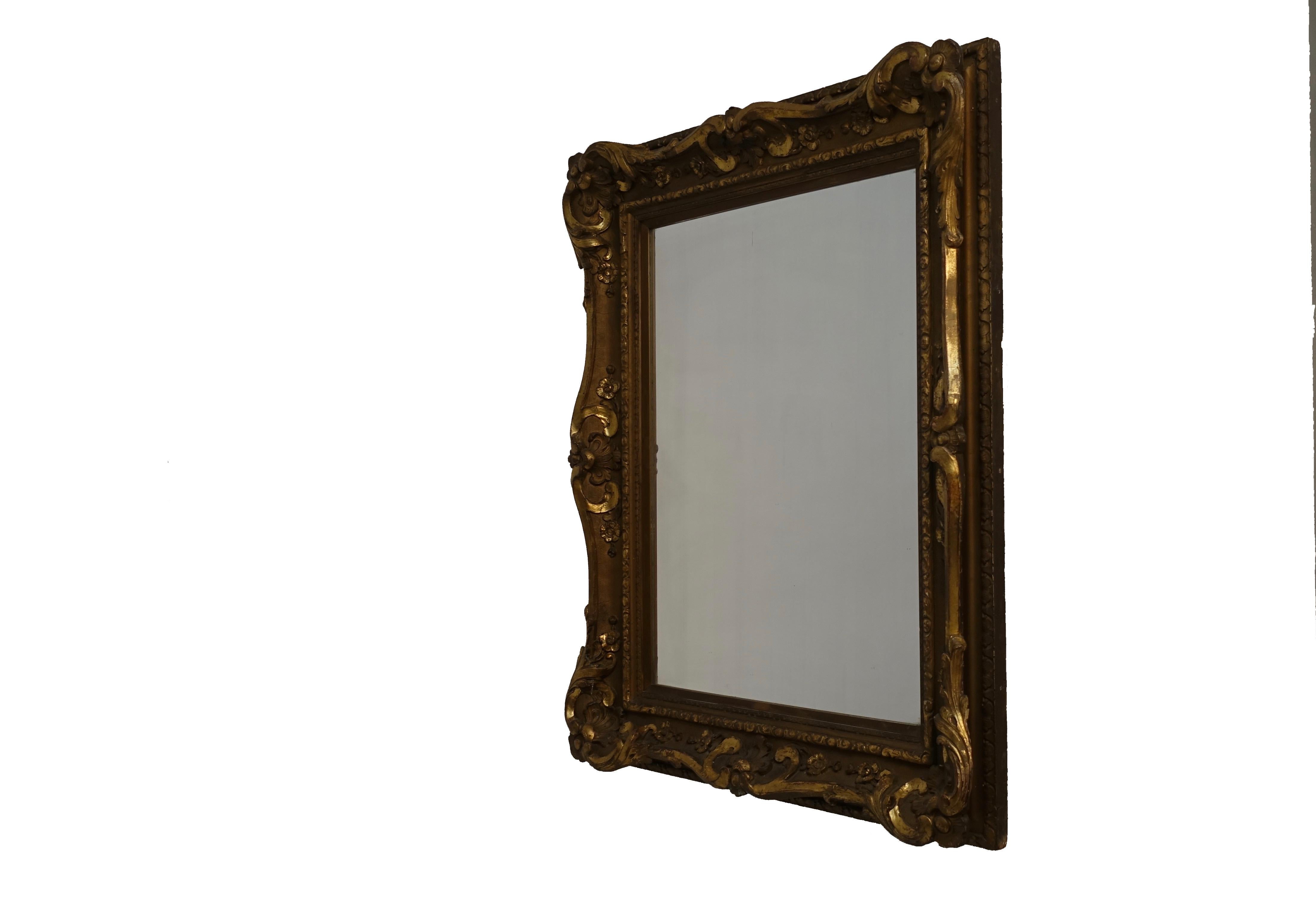 Louis XVI Style Carved and Gilt Frame Mirror, European, Mid-19th Century 2