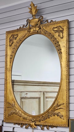 Louis XVI Style Carved and Ornate Giltwood  Frame Mirror