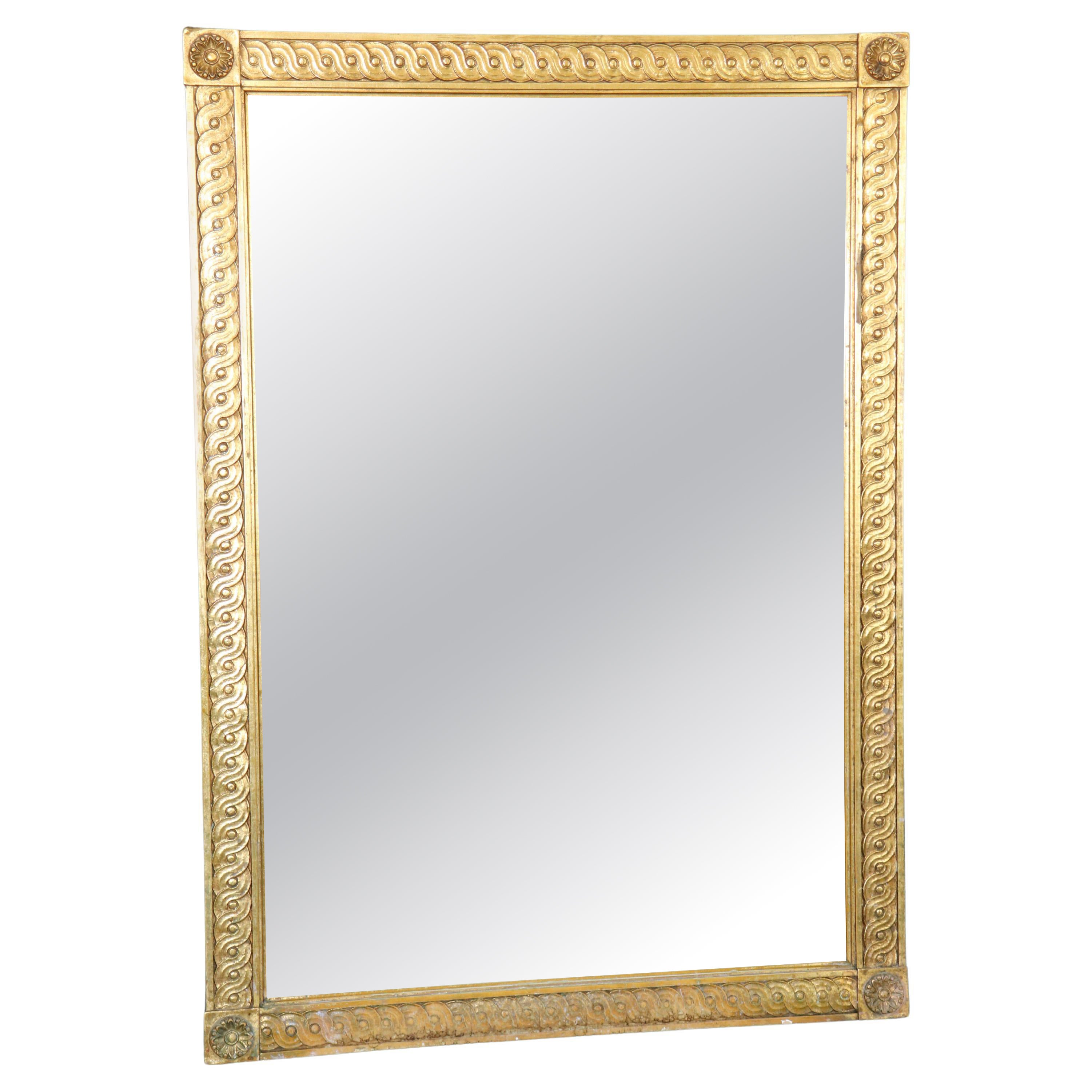 Louis XVI Style Carved Gilt Mirror By Friedman Brothers For Sale