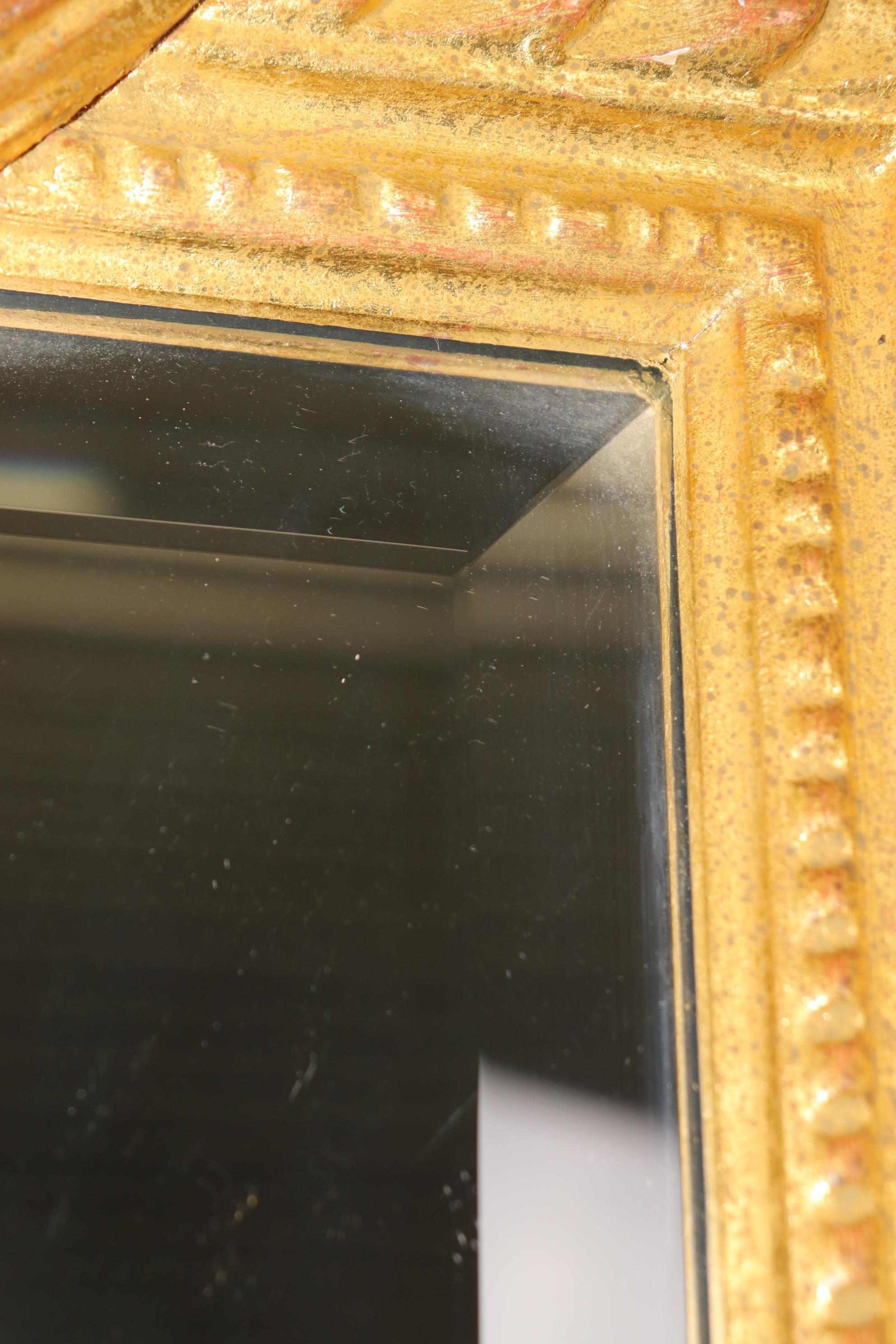 Louis XVI Style Carved Gold Gilt Beveled Glass Mirror By Labarge 6