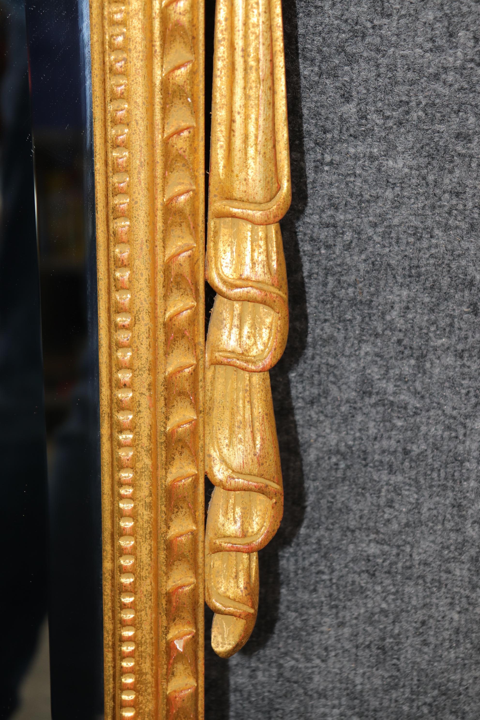 Louis XVI Style Carved Gold Gilt Beveled Glass Mirror By Labarge 7