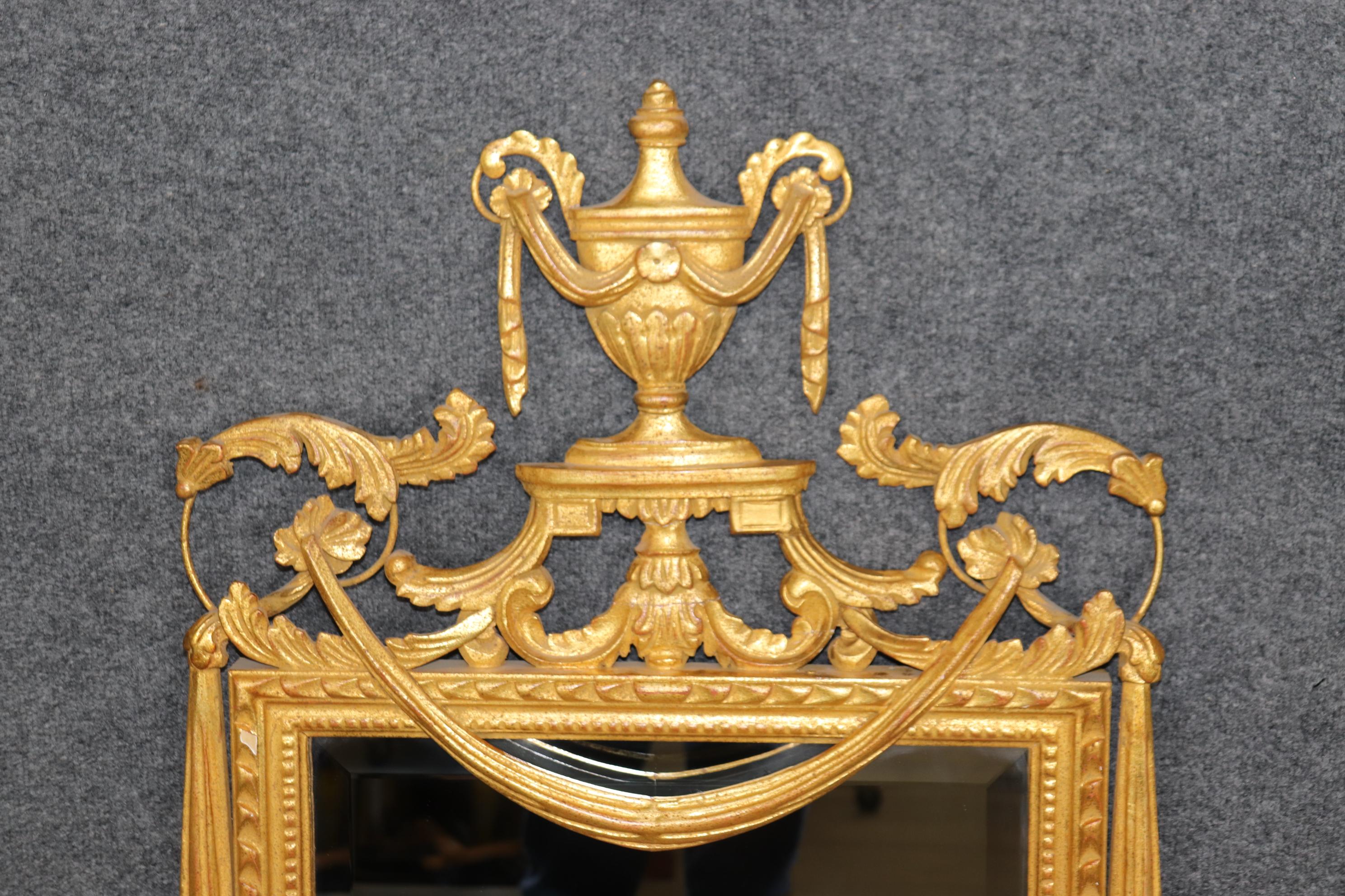 Louis XVI Style Carved Gold Gilt Beveled Glass Mirror By Labarge 10