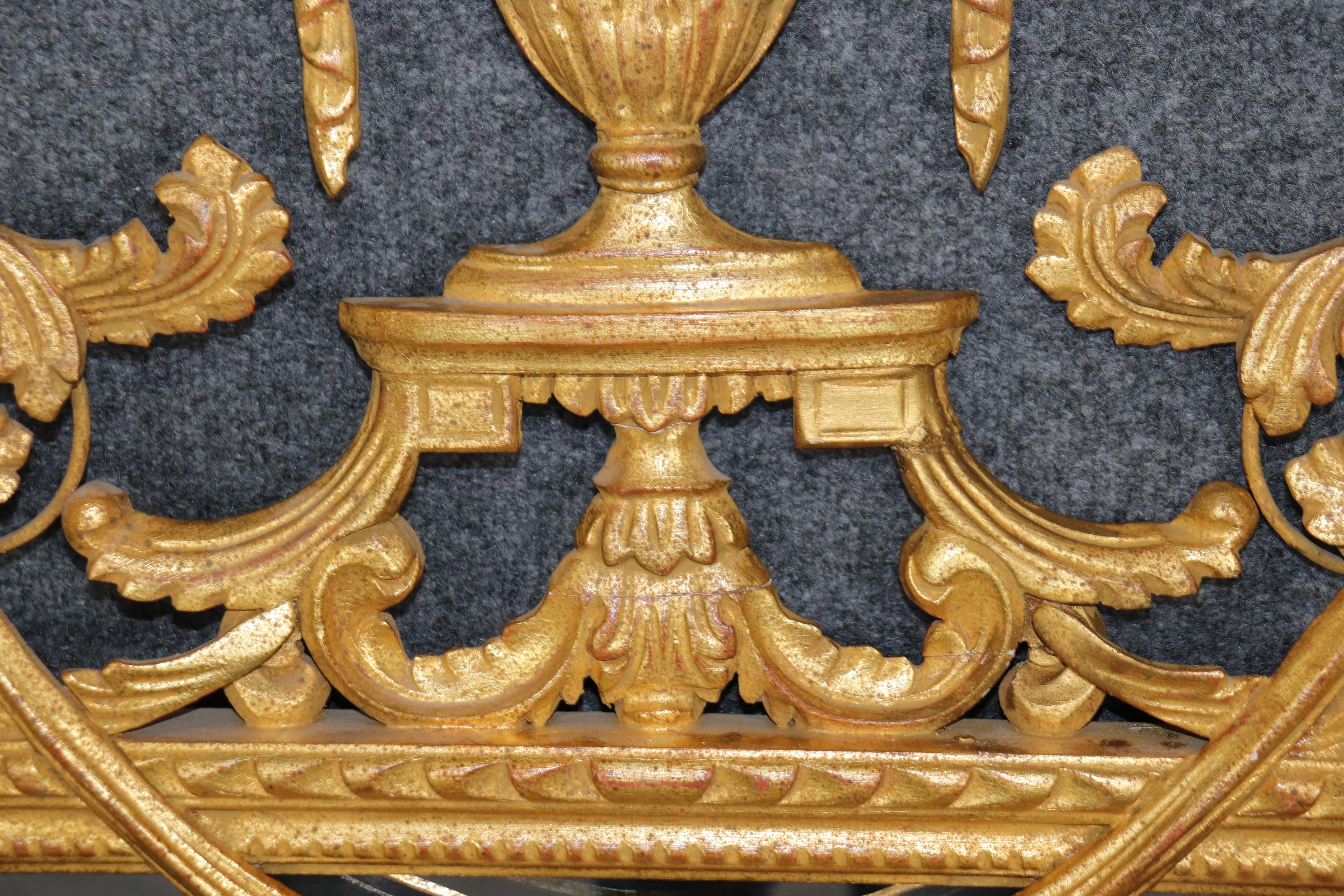 Louis XVI Style Carved Gold Gilt Beveled Glass Mirror By Labarge 3