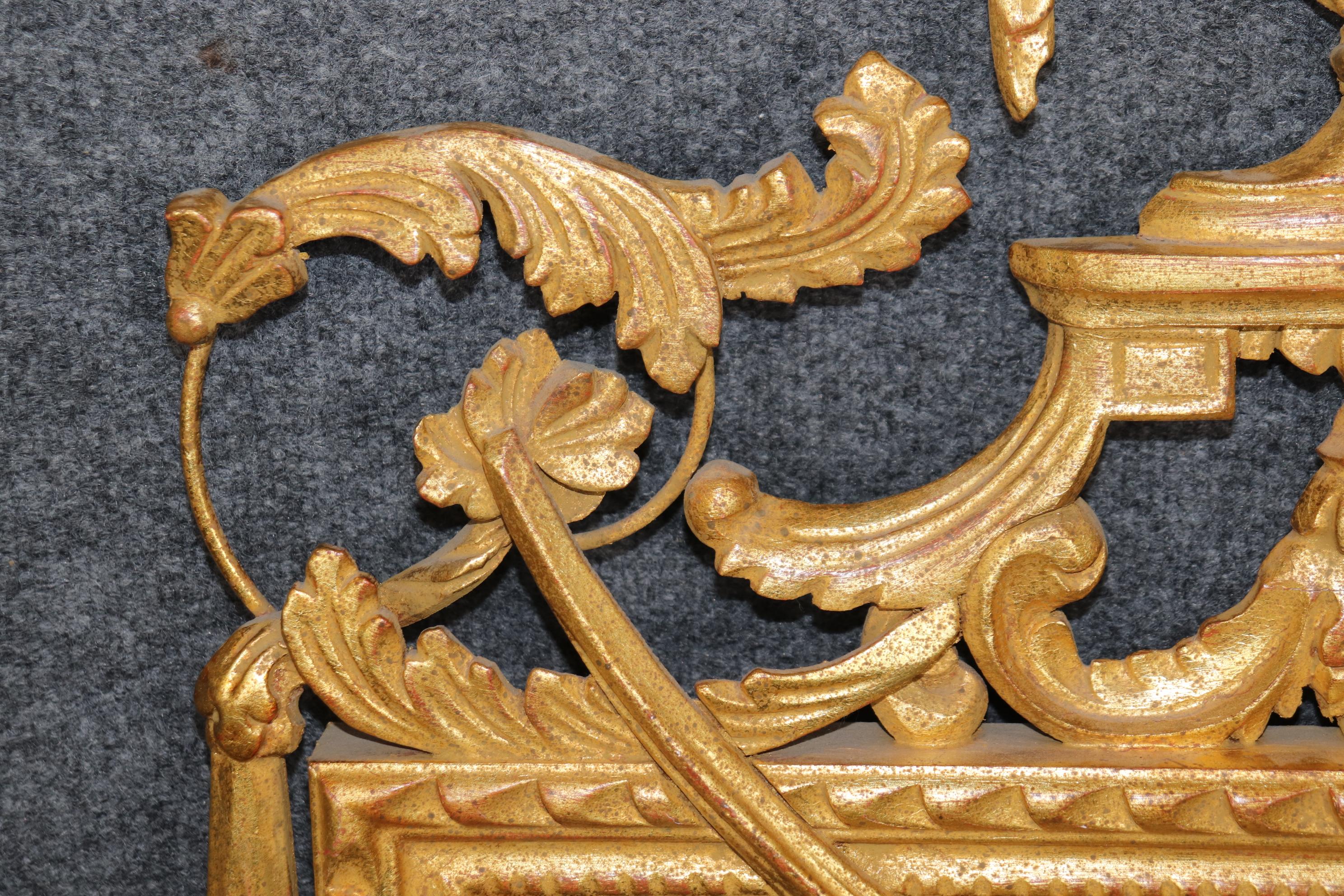 Louis XVI Style Carved Gold Gilt Beveled Glass Mirror By Labarge 4
