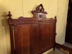Louis XVI Style Carved Oak Bed, circa 1890