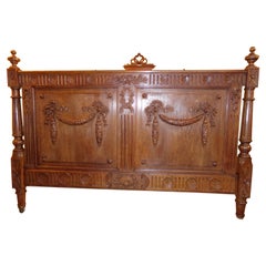 Louis XVI Style Carved Oak Bed, circa 1890
