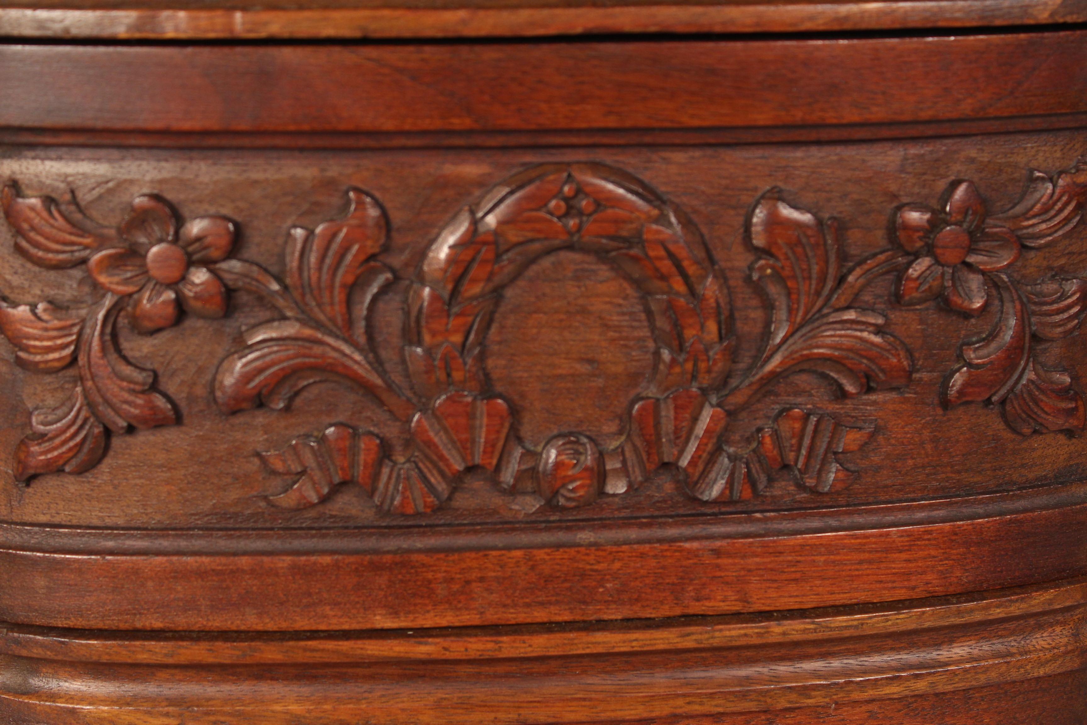 Louis XVI Style Carved Walnut Chest of Drawers 5