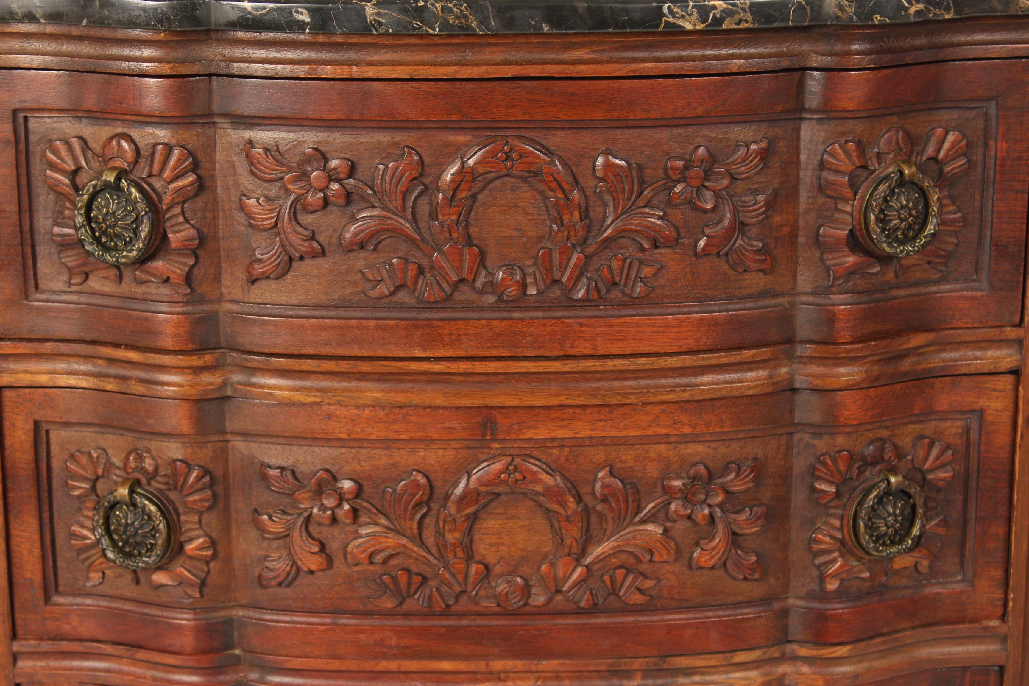 Louis XVI Style Carved Walnut Chest of Drawers 2