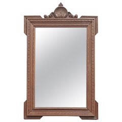 Louis XVI Style Carved Wood Wall Mirror, Shell Crest, France, 1890s