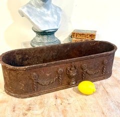 Louis XVI Style Cast Iron Oval Planter, Late 19th Century