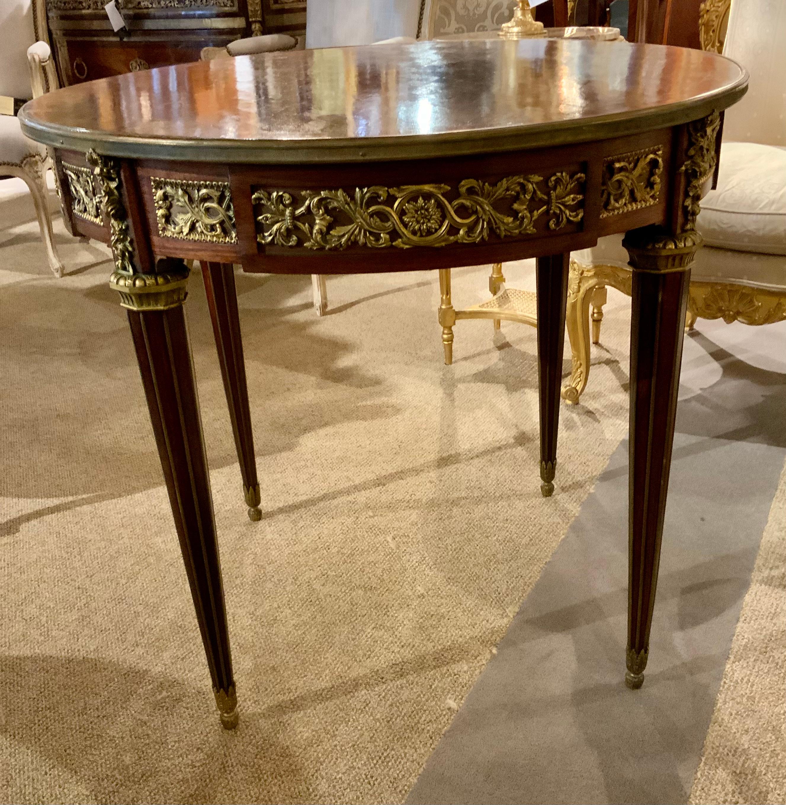 Louis XVI-Style Center Table in Kingwood with Ormolu Mounts For Sale 3