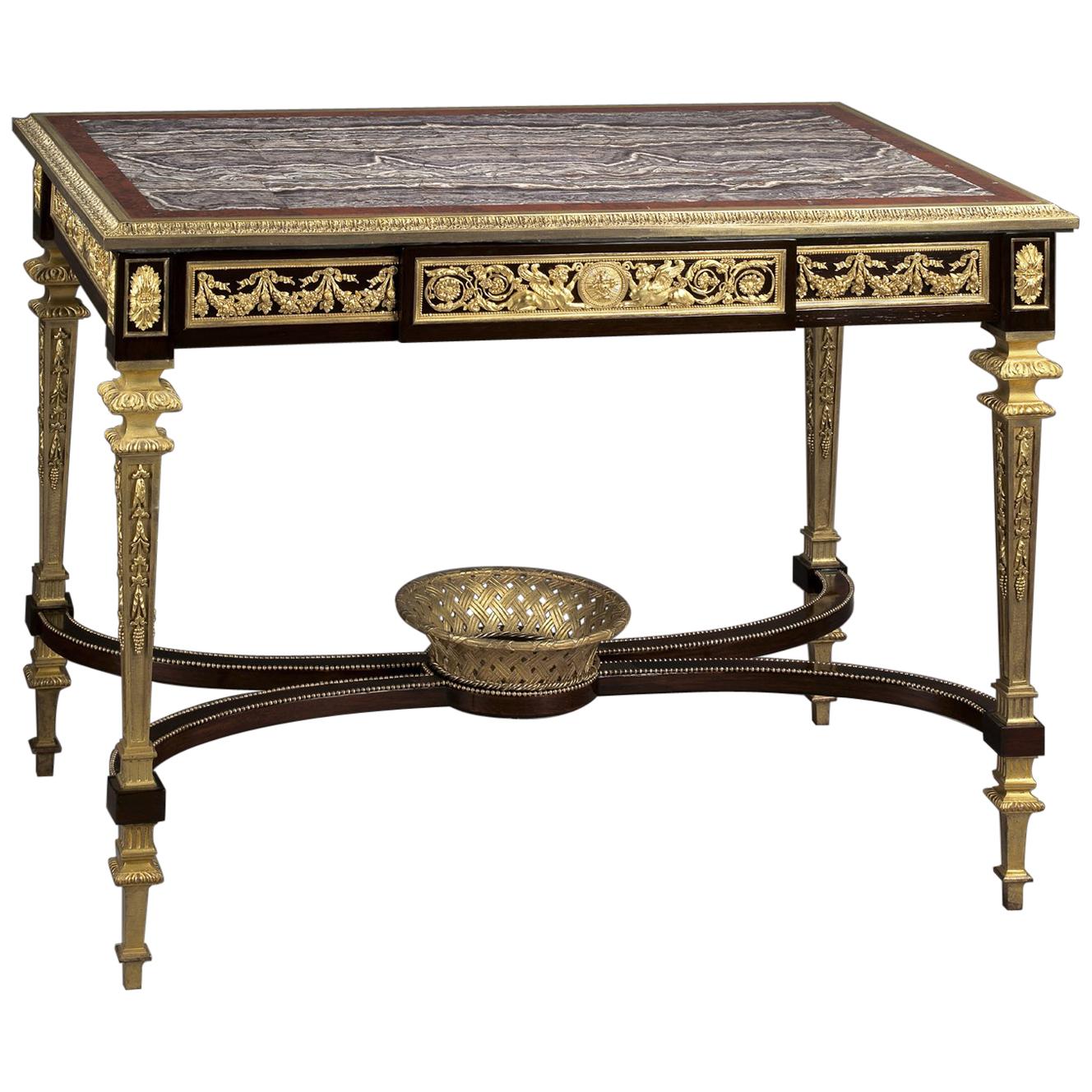 Louis XVI Style Centre Table in the Manner of Adam Weisweiler, circa 1890 For Sale
