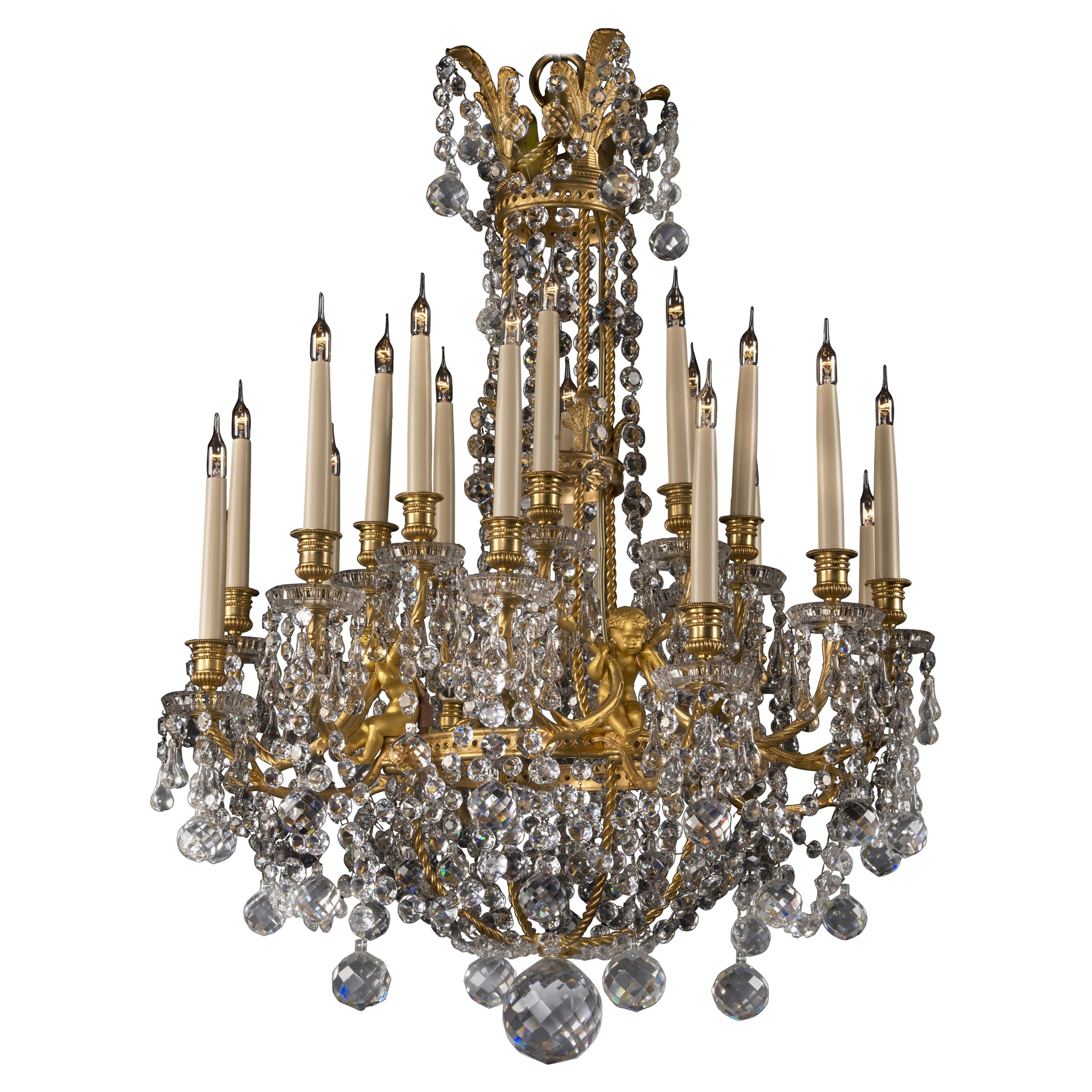 Louis XVI Style Chandelier by Baccarat For Sale