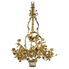 Louis XVI Style Chandelier in the Form of a Basket of Roses