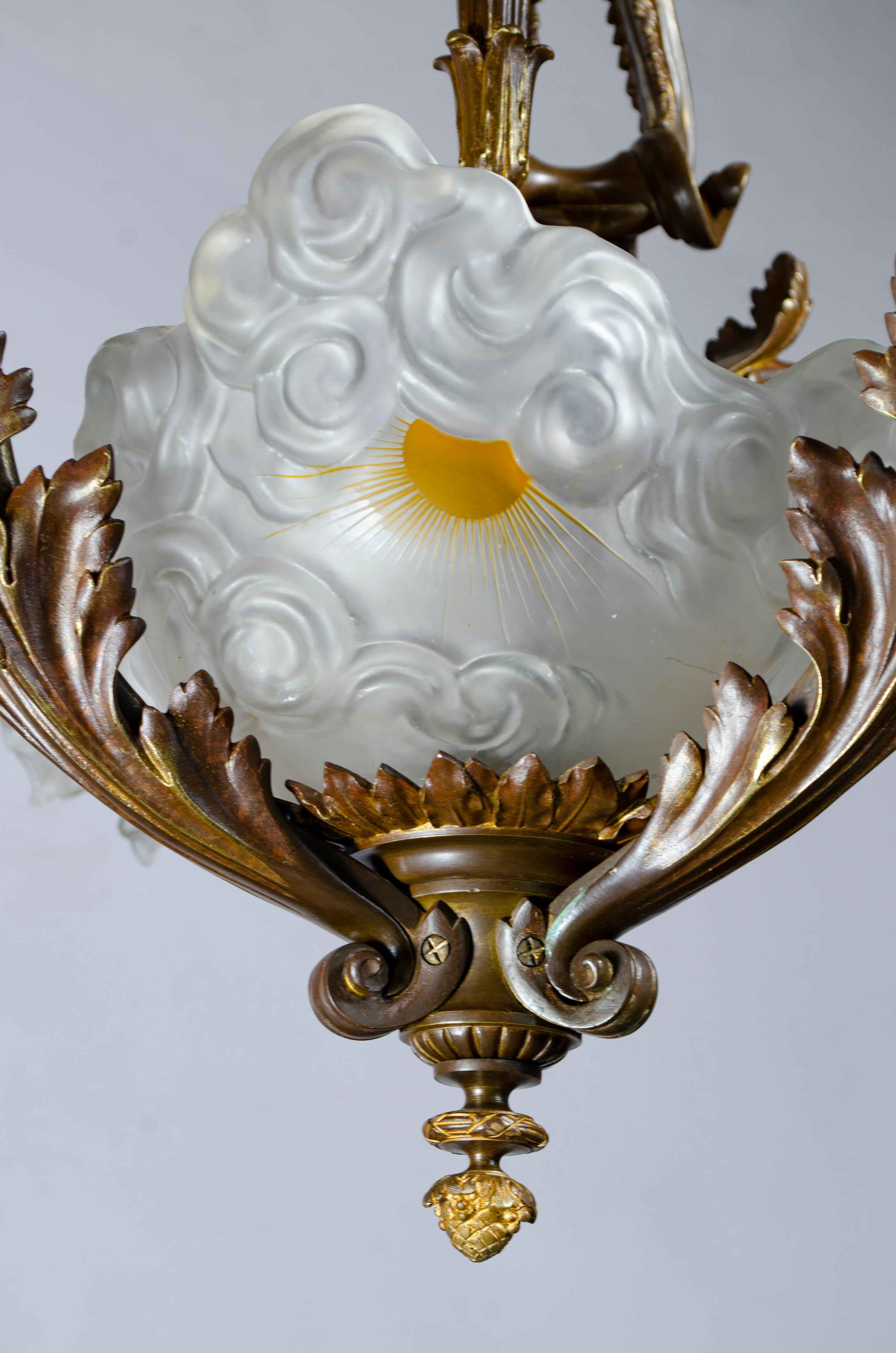 Bronze Lustre de style Louis XVI en vente