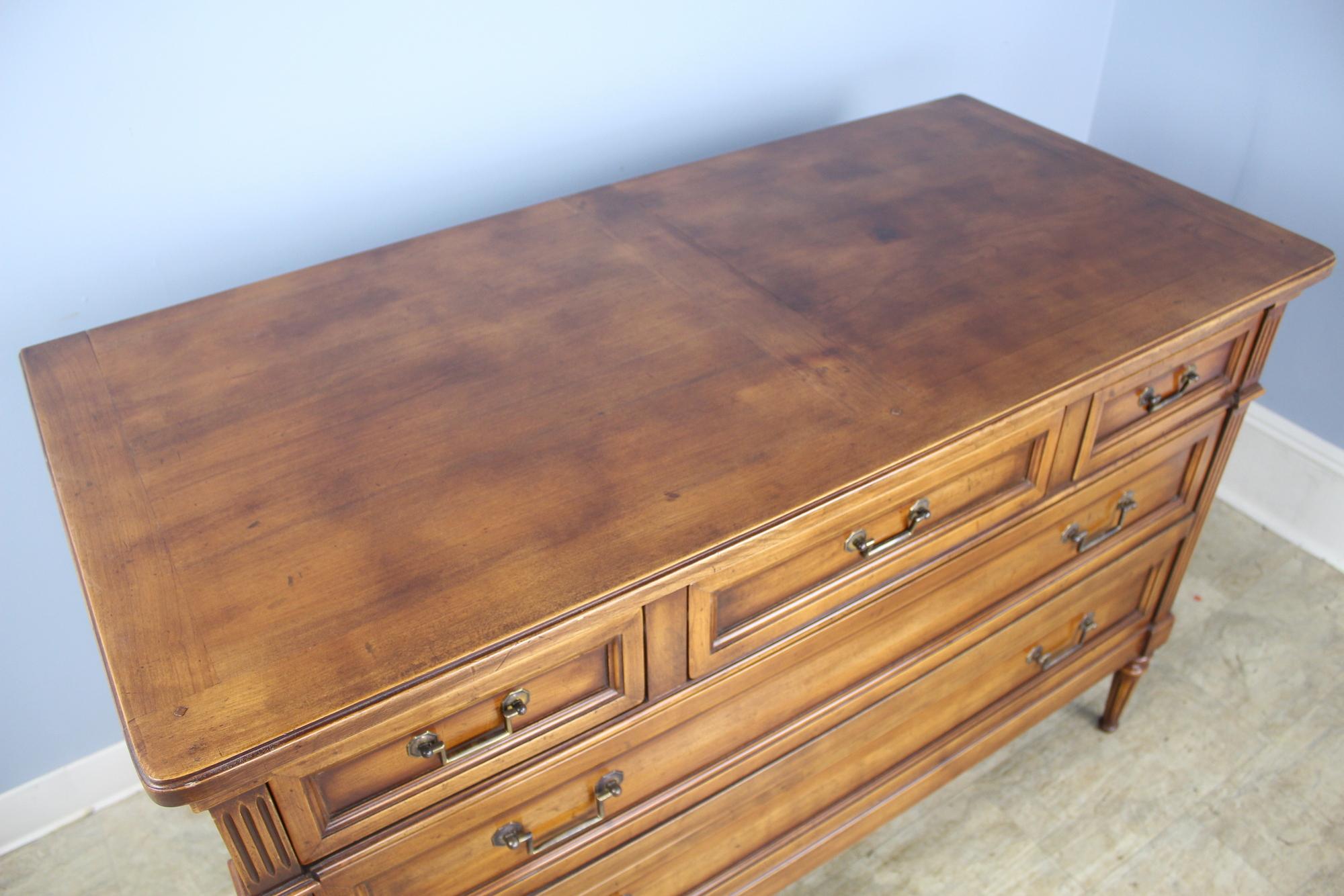 Louis XVI Style Cherry Commode or Chest of Drawers In Excellent Condition In Port Chester, NY