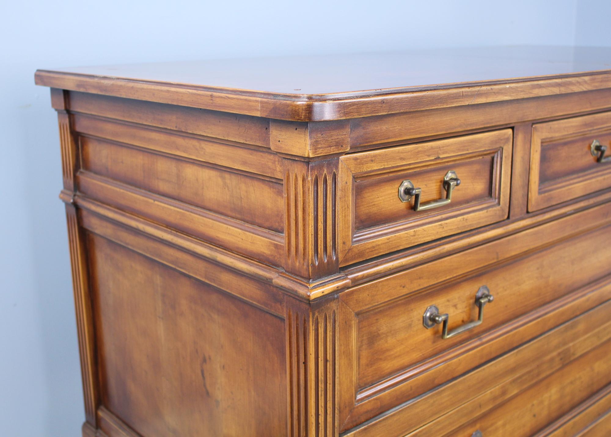 Louis XVI Style Cherry Commode or Chest of Drawers 1