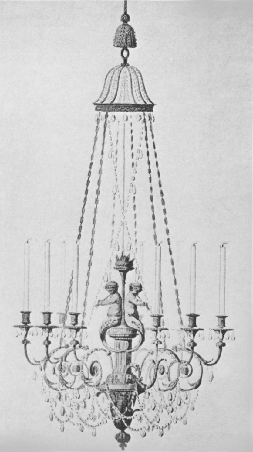 Sechs-Leuchten-Kronleuchter Cherub im Stil von Louis XVI nach Pierre Gouthière, um 1870 (Vergoldet) im Angebot