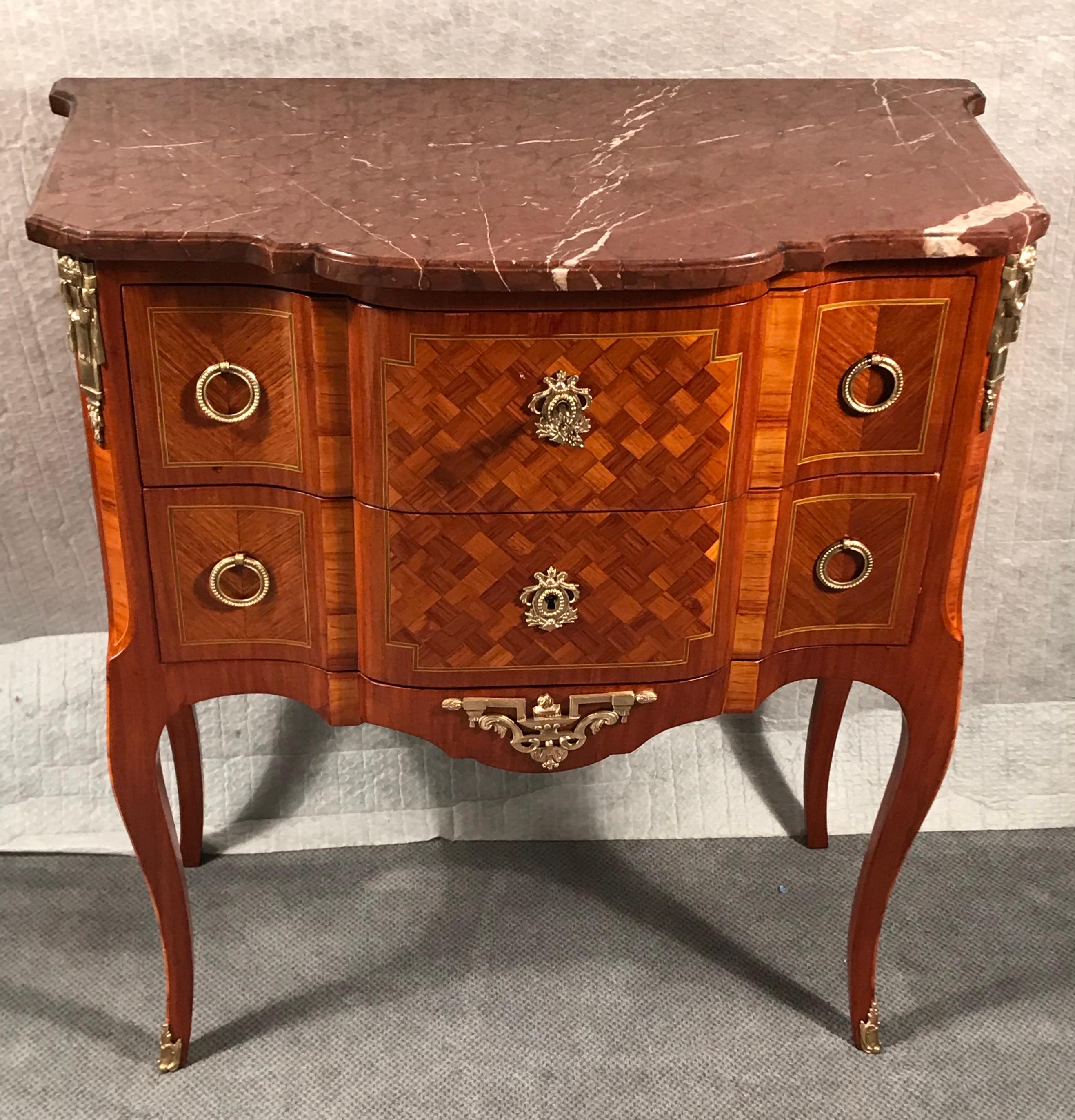 Louis XVI Style Chest of Drawers, kingwood marquetry, 19th century  2