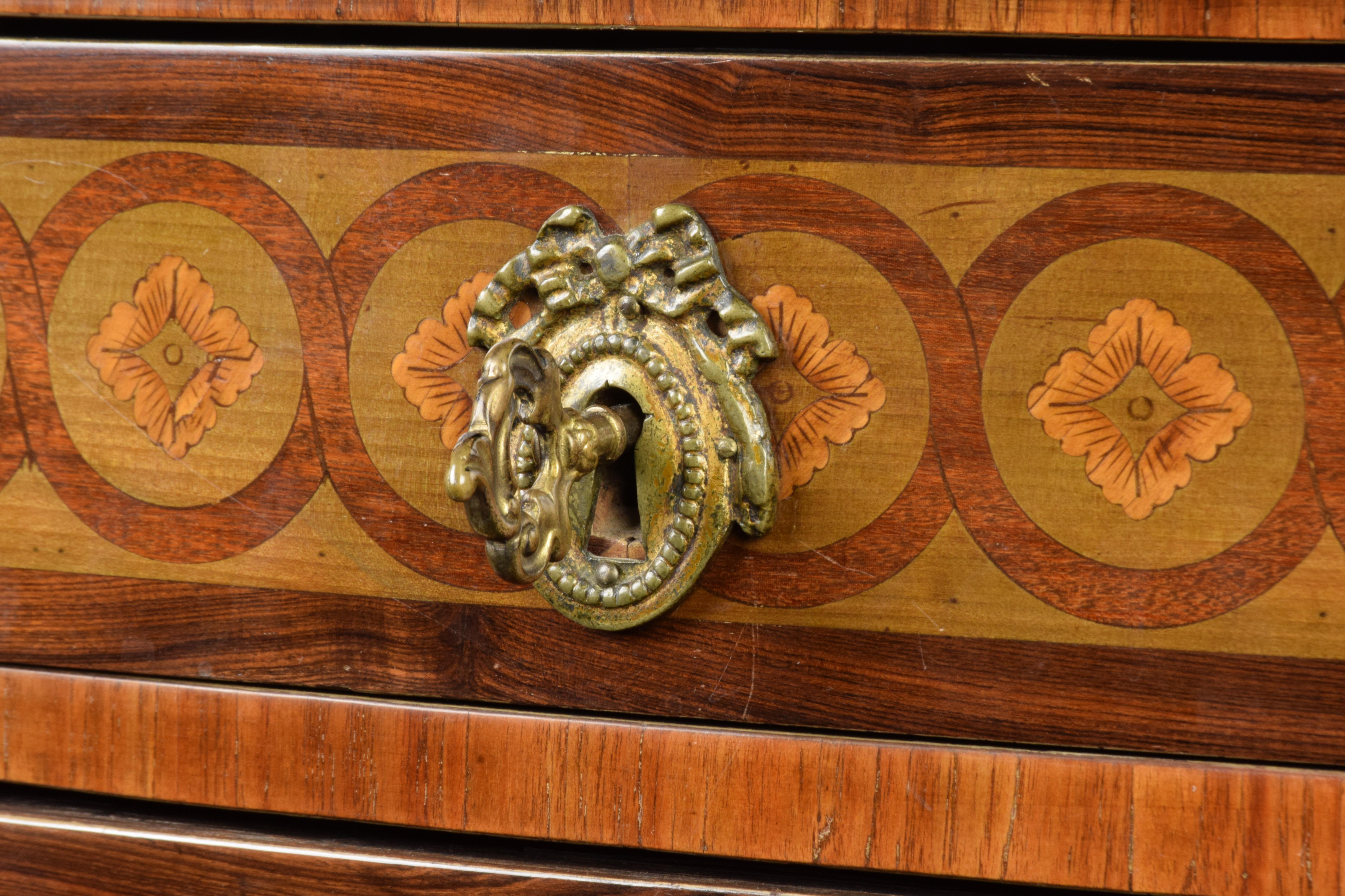 Louis XVI Style Chest of Drawers Late-XIX Century Rosewood Red French Marble For Sale 1