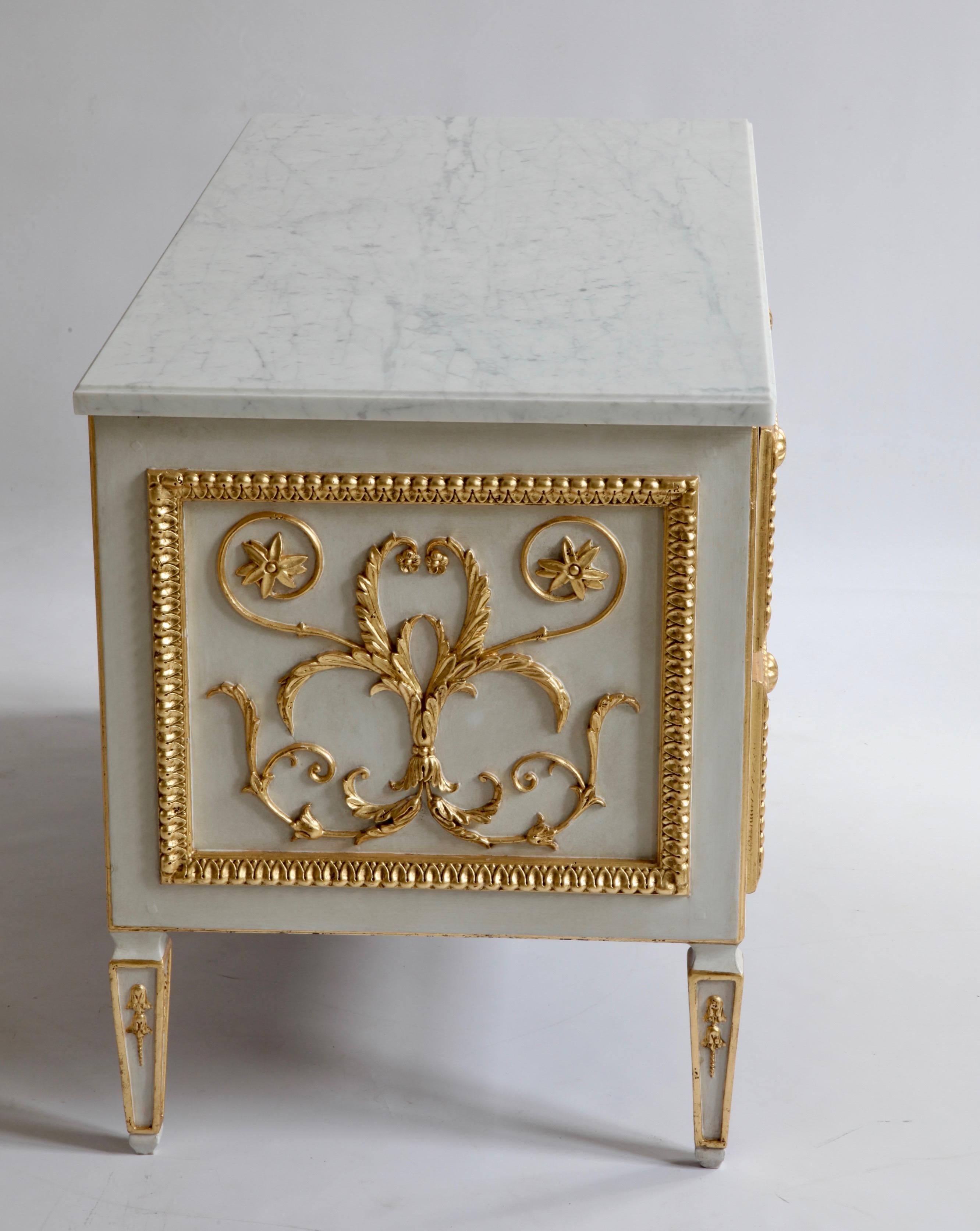 Hand-Carved Louis XVI Style Chest of Drawers Made by La Maison London