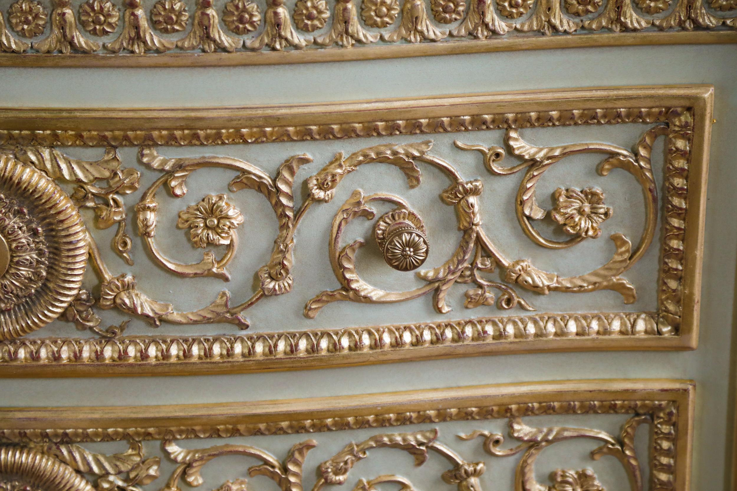 Louis XVI Style Chest of Drawers Painted with Gold Highlights 1