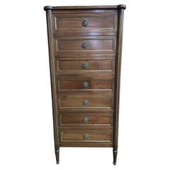 Louis XVI Style Chest of Drawers with Brass Stringing, 20th Century