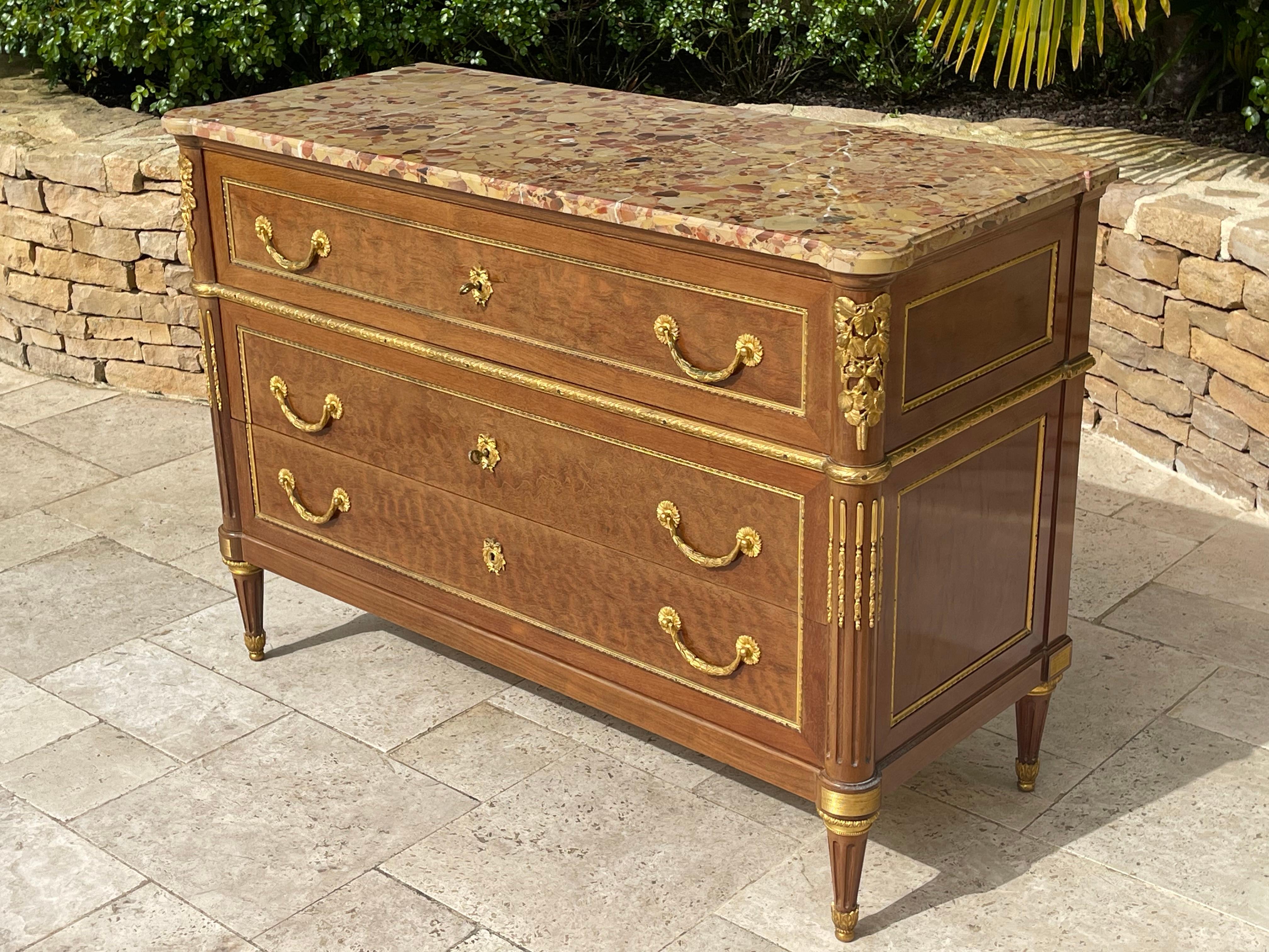 French Louis XVI Style Chest of Drawers, XXth century For Sale