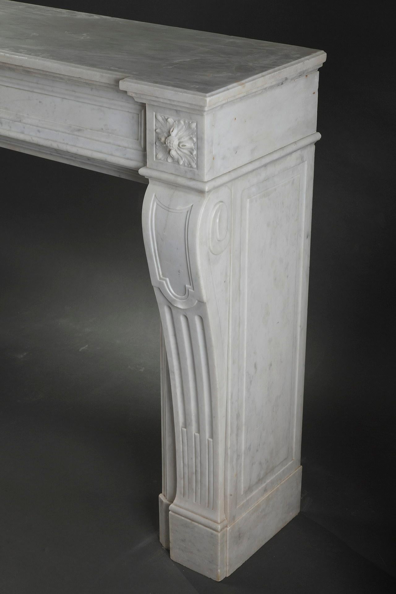 French Louis XVI Style Chimney Mantelpiece, France, Circa 1880 For Sale