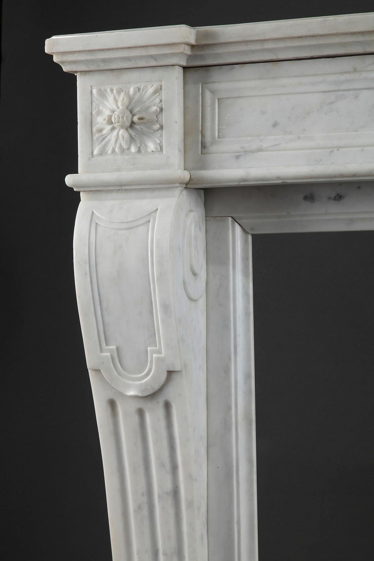 Late 19th Century Louis XVI Style Chimney Mantelpiece, France, Circa 1880 For Sale