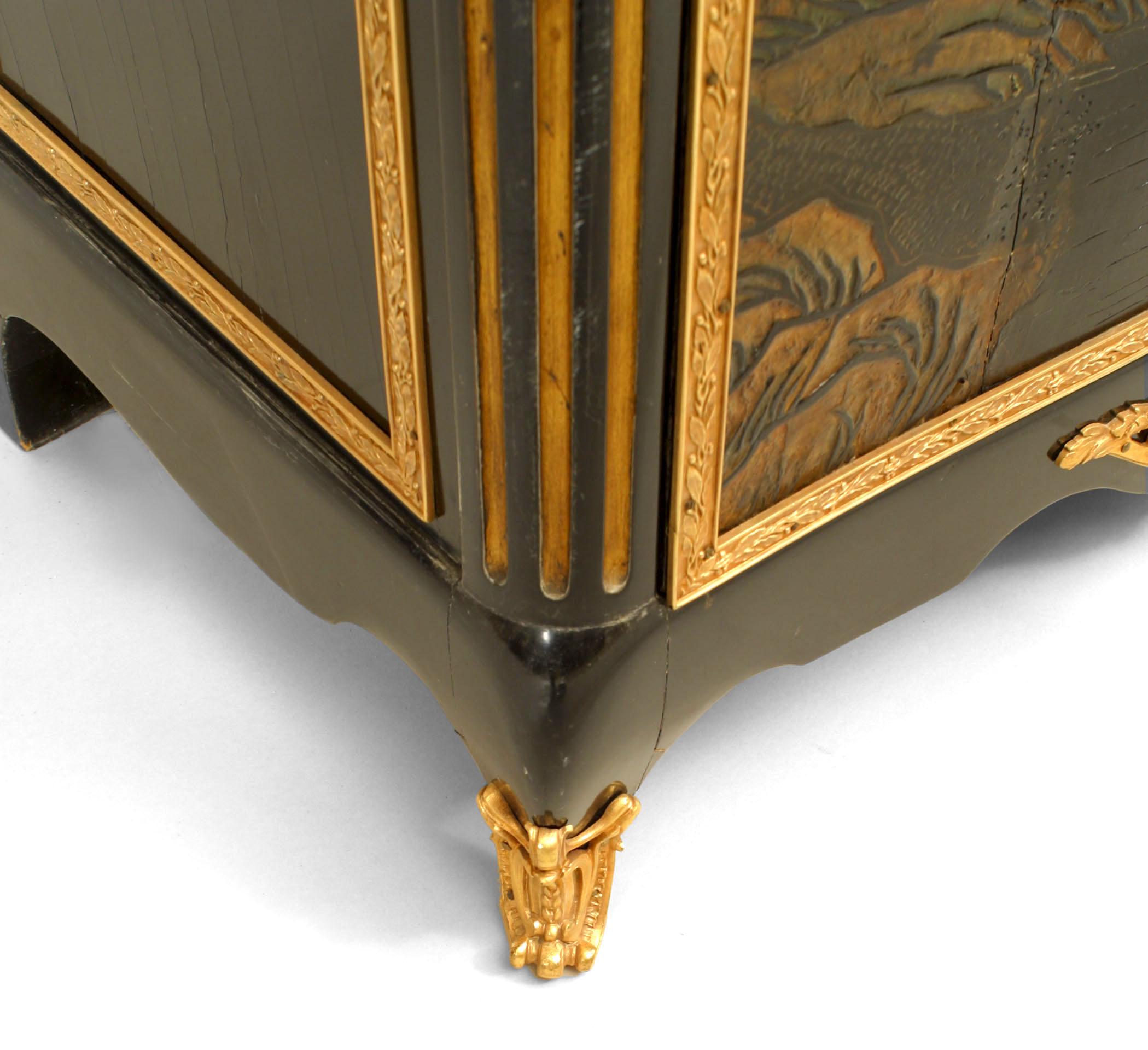 French Louis XVI Style Chinoiserie Cabinet with Gilt Bronze Trim For Sale 2