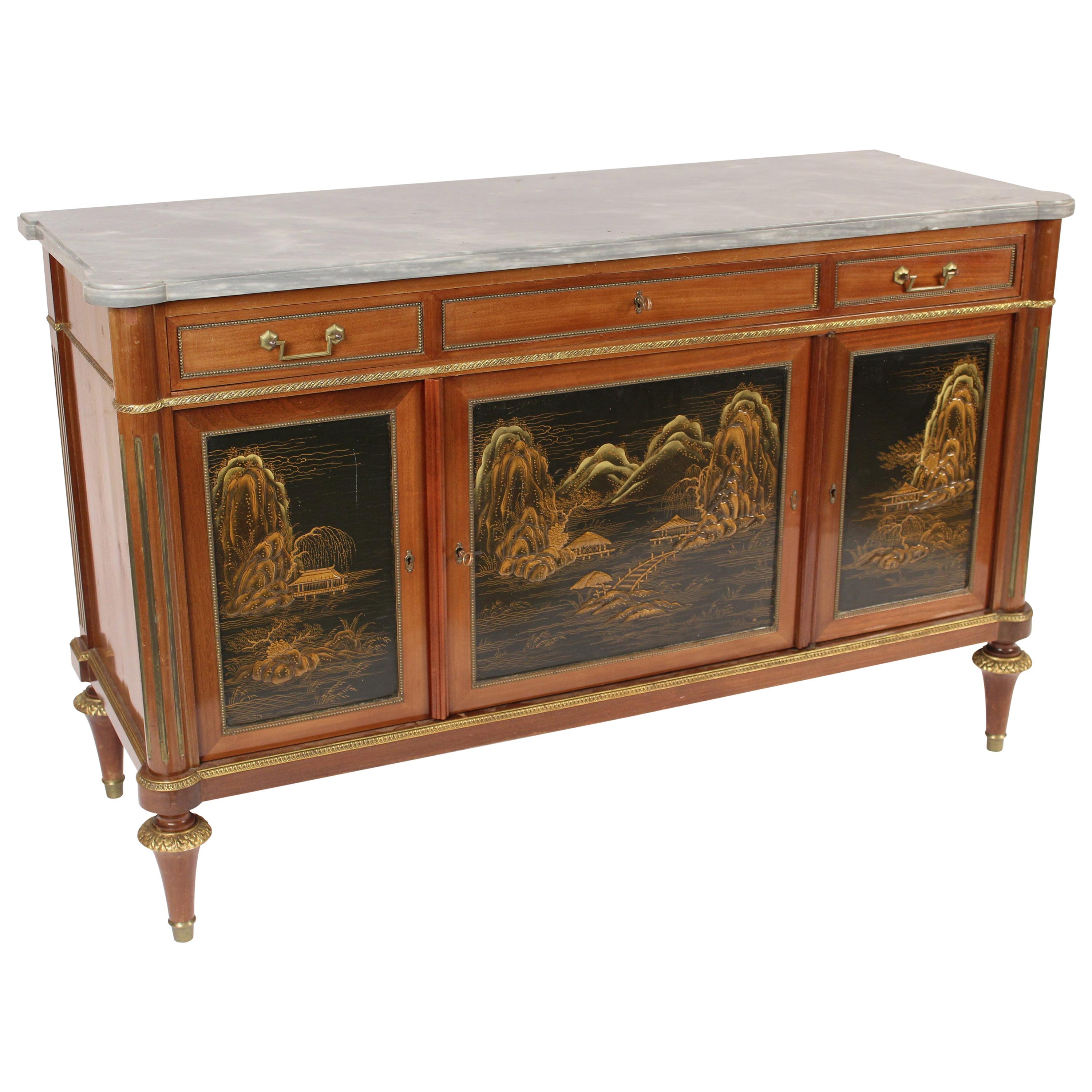Louis XVI Style Chinoiserie Decorated Buffet