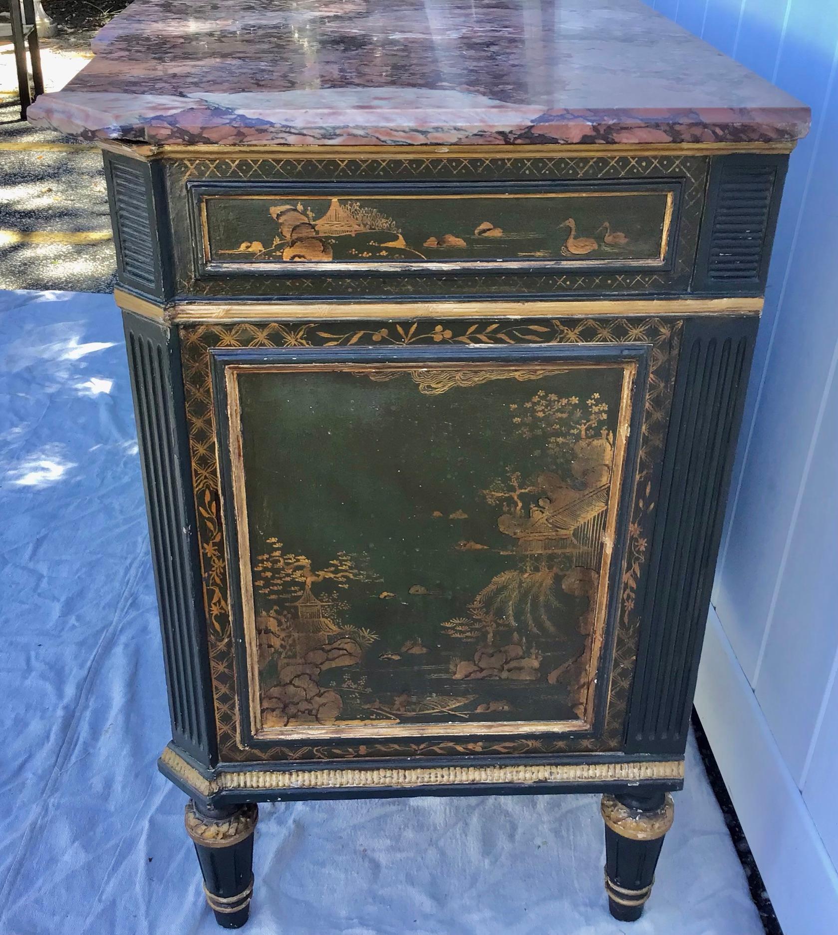 Louis XVI Style Chinoiserie Decorated Commode 3
