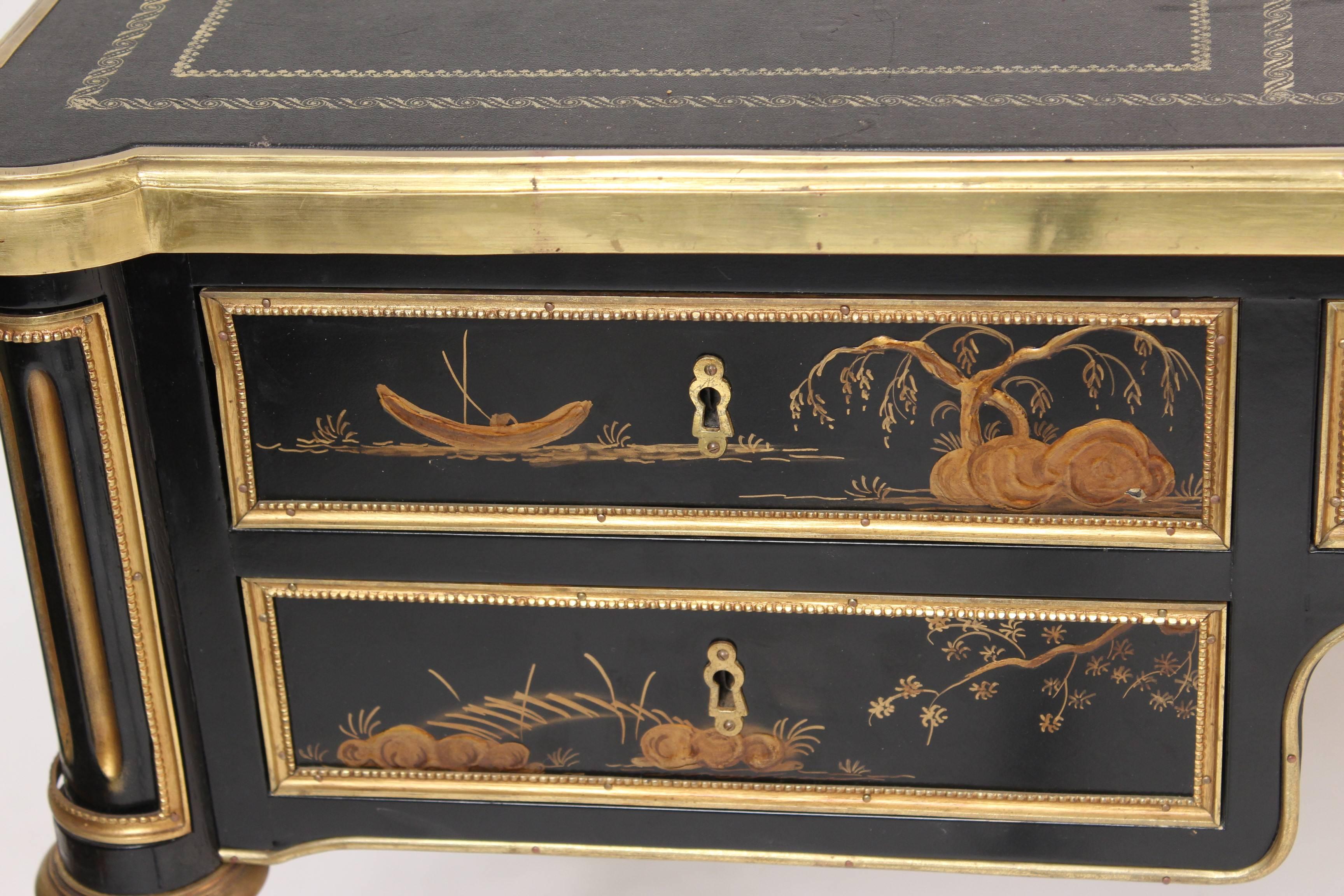 Louis XVI Style Chinoiserie Decorated Desk 1