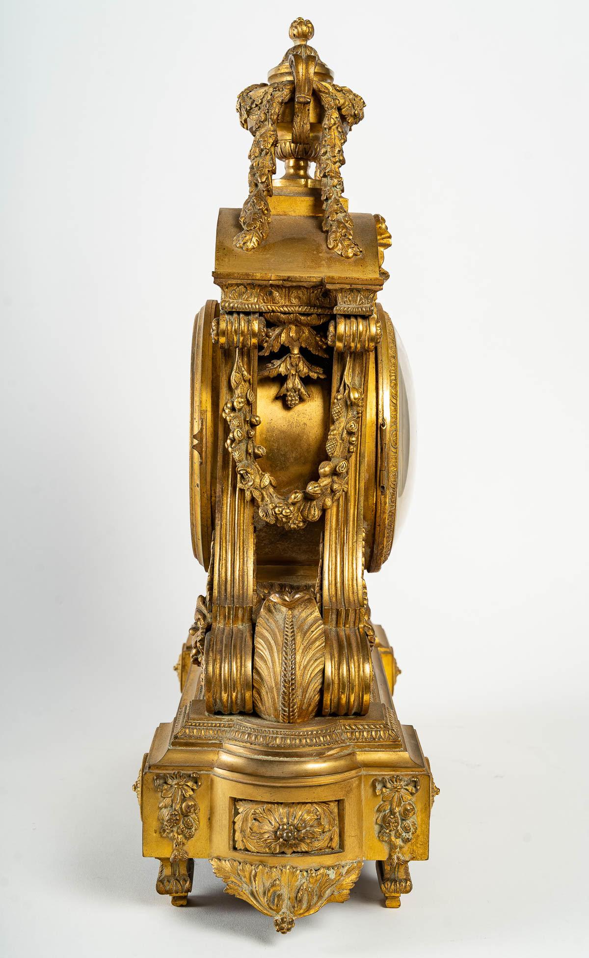 Uhr im Louis-XVI-Stil des XIX. Jahrhunderts im Zustand „Gut“ im Angebot in Saint-Ouen, FR