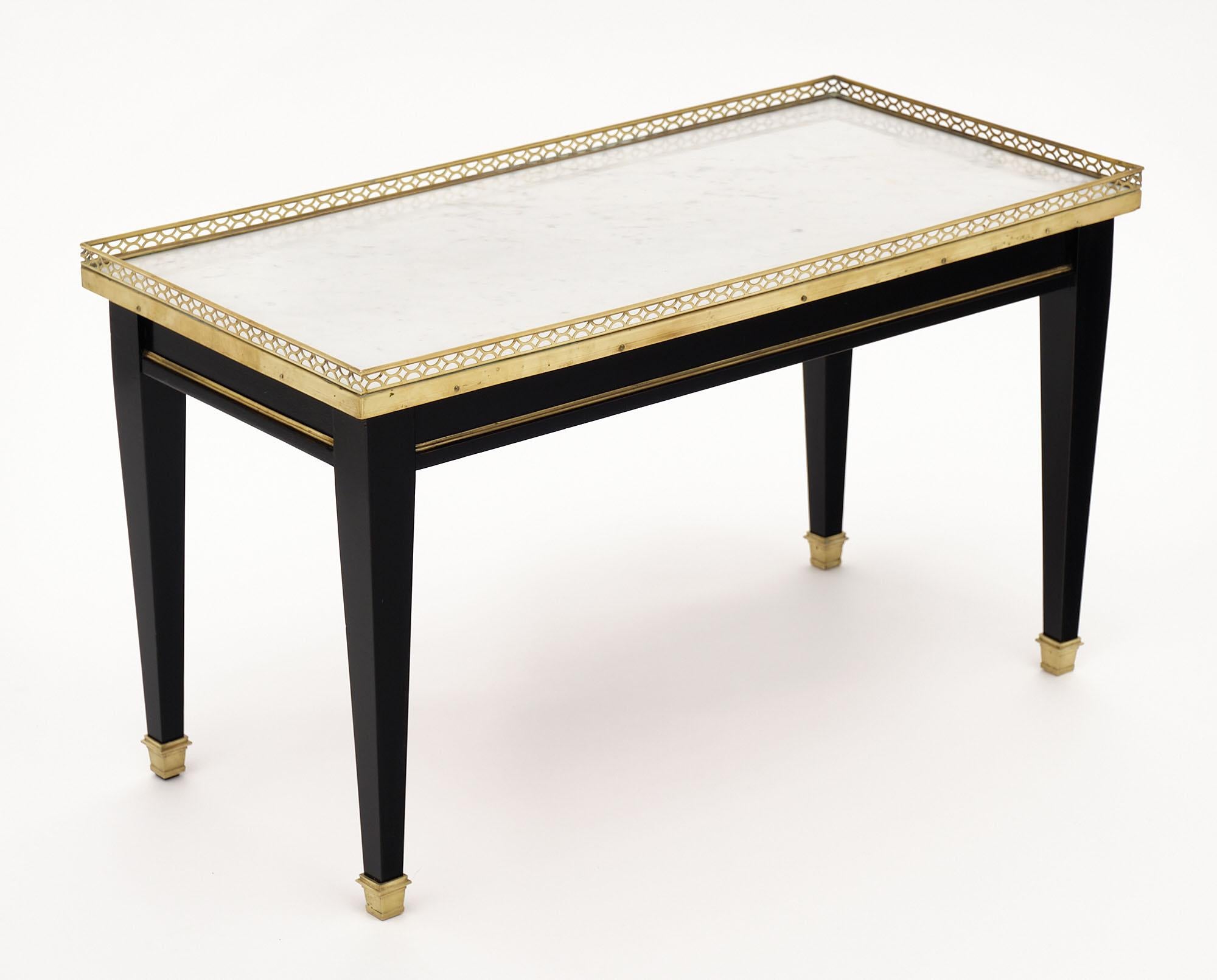 Brass Louis XVI Style Coffee Table For Sale