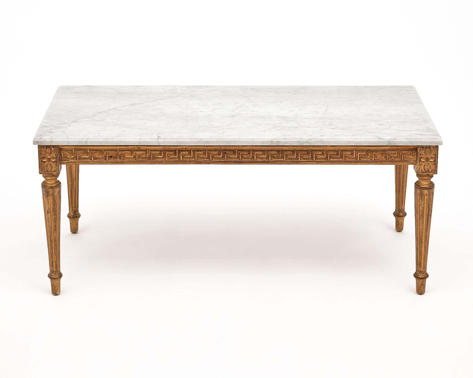 Early 20th Century Louis XVI Style Coffee Table with Marble Top