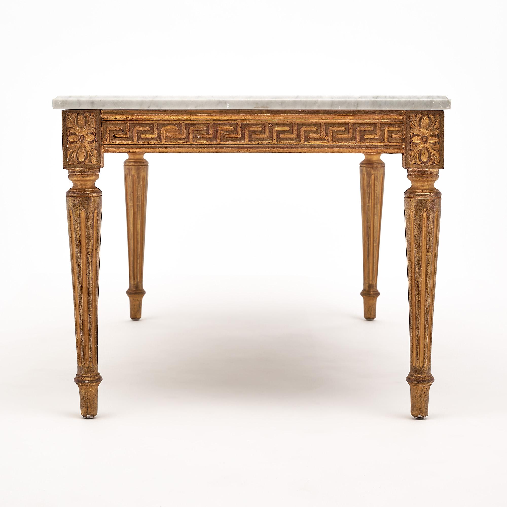Louis XVI Style Coffee Table with Marble Top 2