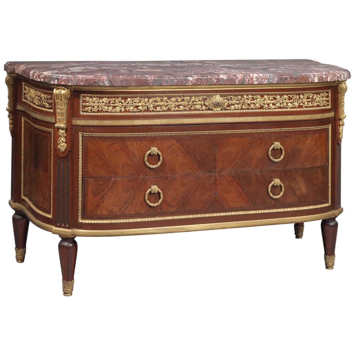 Louis XVI Style Commode after the Model by Leleu by François Linke, circa 1910 For Sale