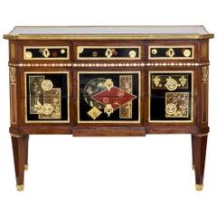 Louis XVI Style Commode with a Lacquer Decor, Early 20th Century