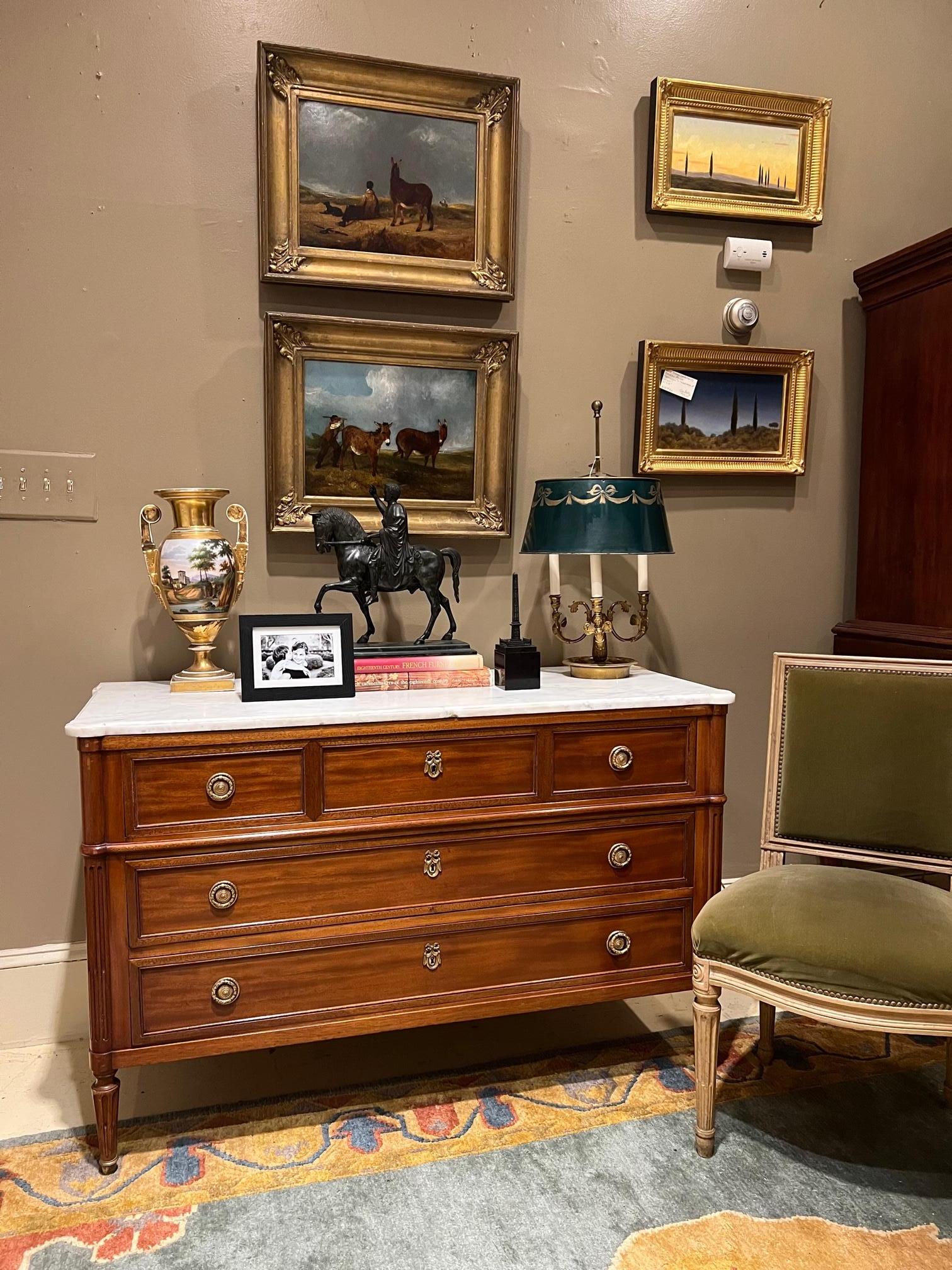 French Louis XVI Style Commode With Pull-Out Desk Compartment, France, Circa: 1890 For Sale