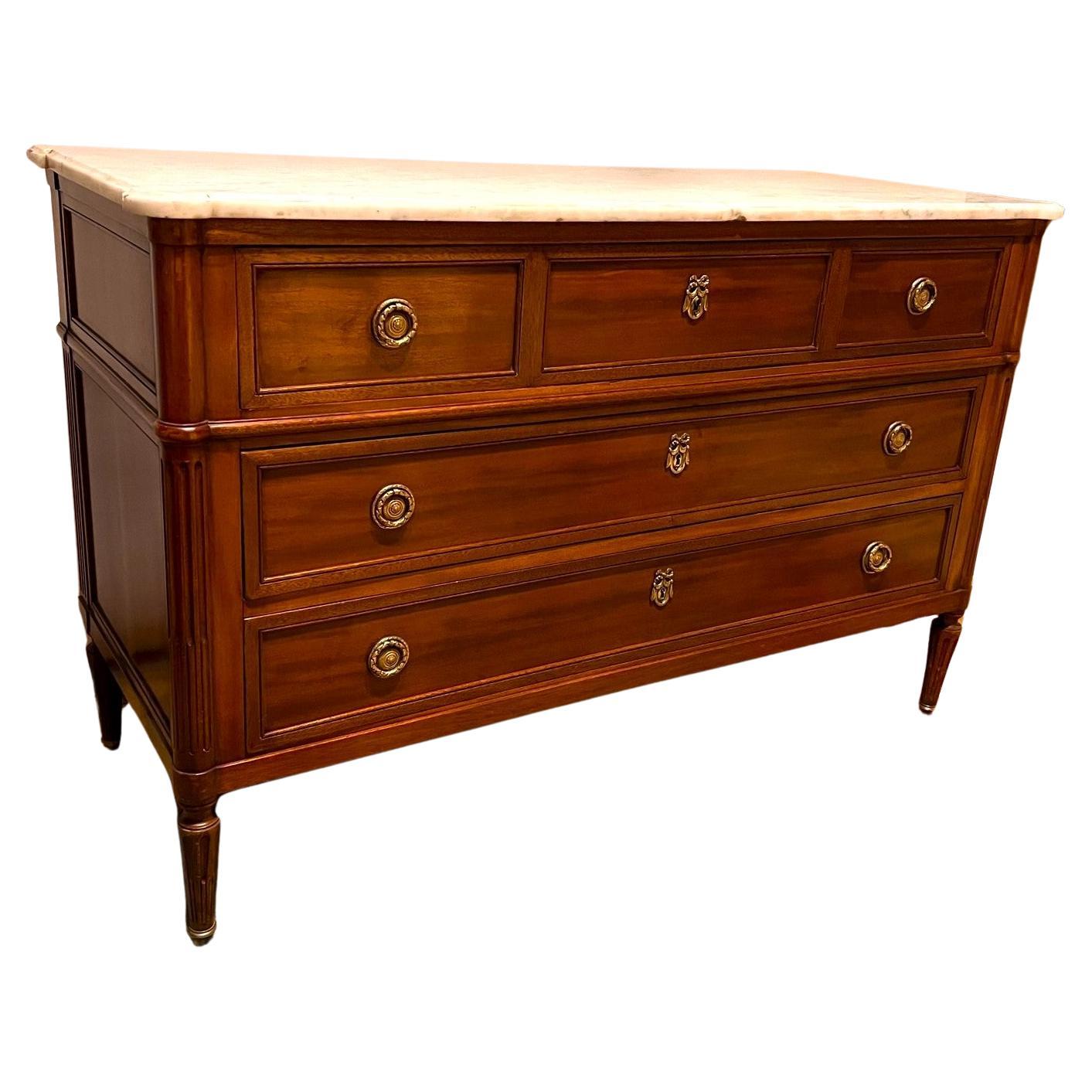 Louis XVI Style Commode With Pull-Out Desk Compartment, France, Circa: 1890 For Sale